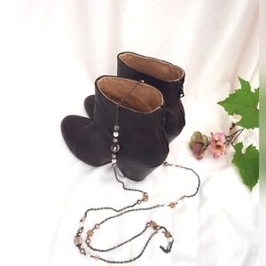 RAG & BONE Brown Leather Ankle Booties, Size 7.5 US